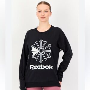 Reebok Black Crewneck Sweatshirt Size Medium Cotton